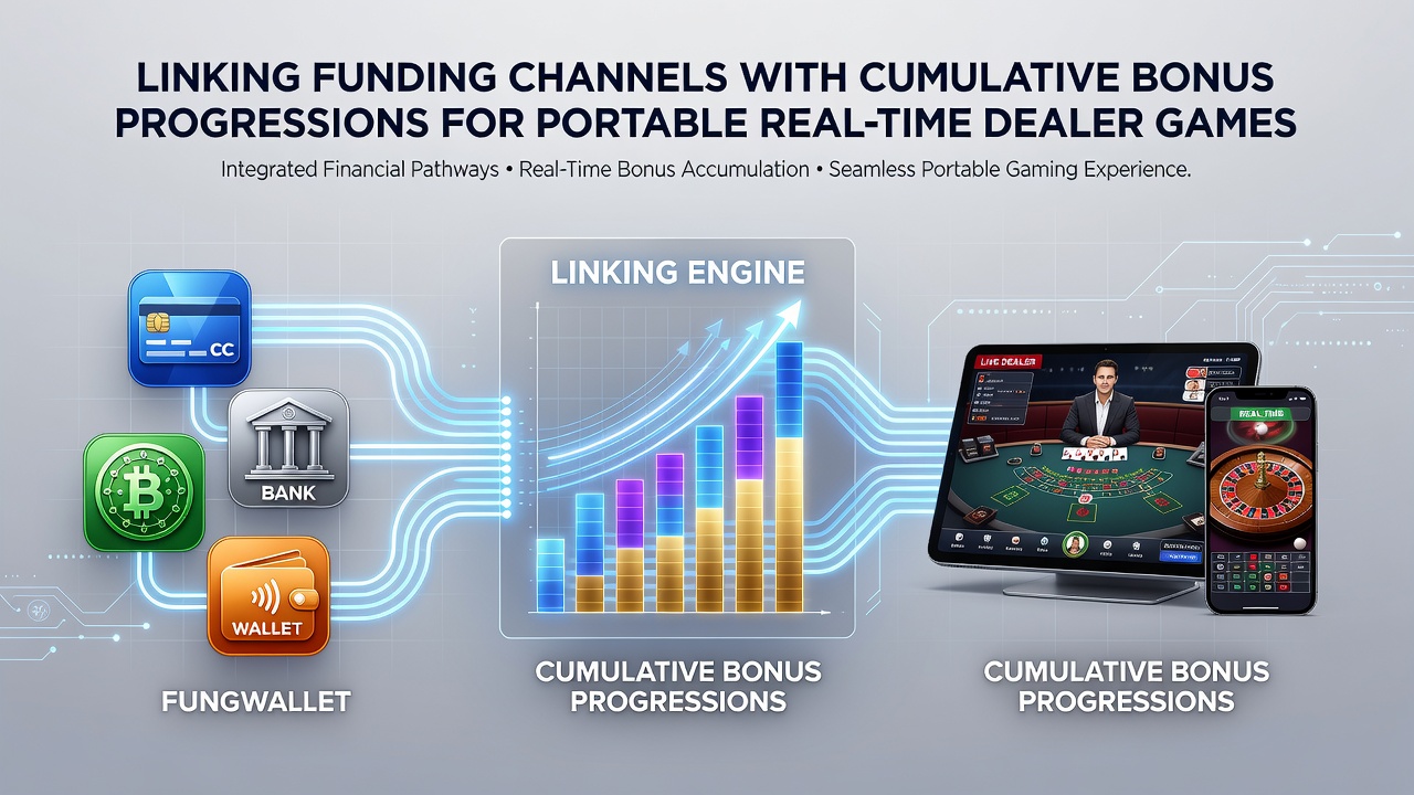 Illustration von gestaffelten Bonusfortschritten und mobilen Transaktionen in Live-Dealer-Umgebungen
