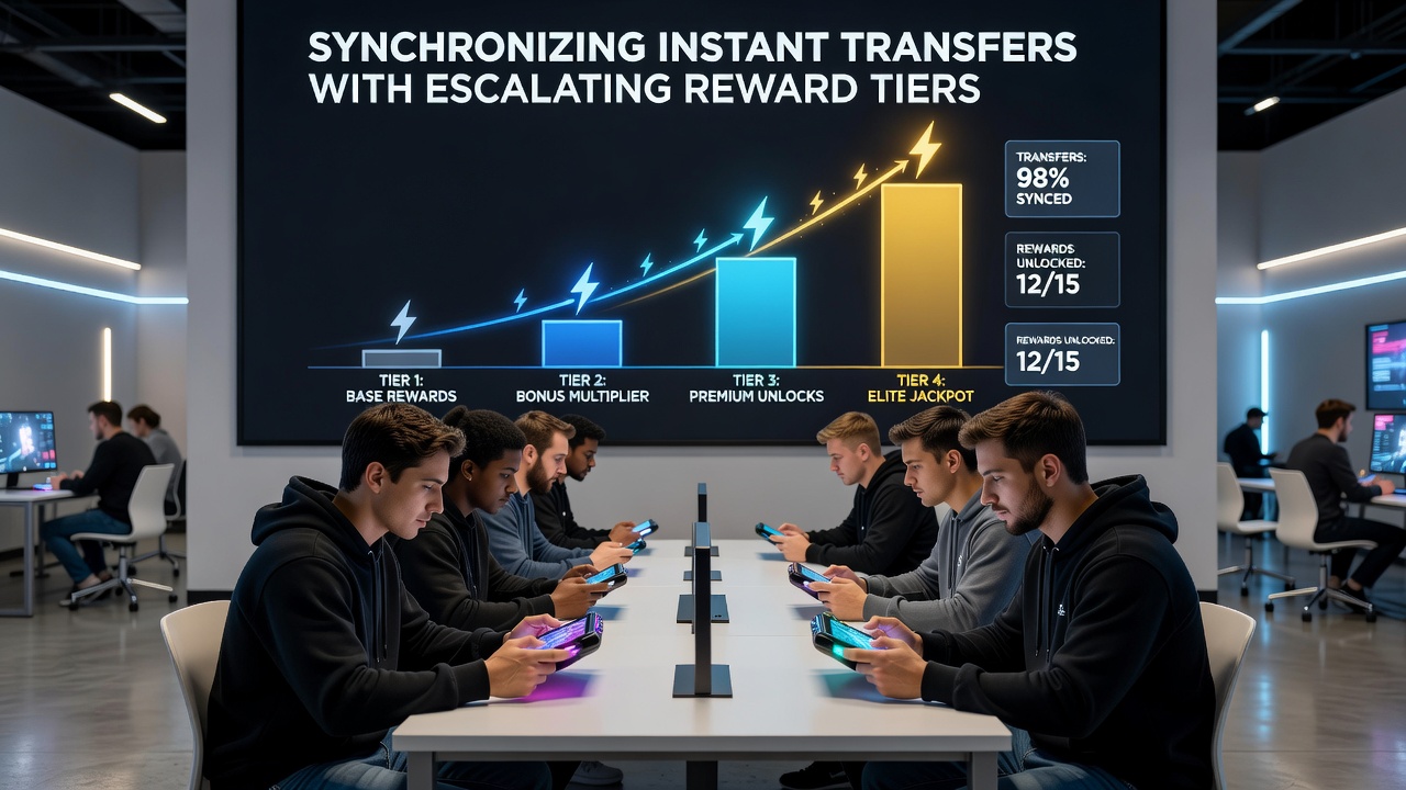 Eskalierende Belohnungstiers und Instant-Transfers auf Handheld-Geräten