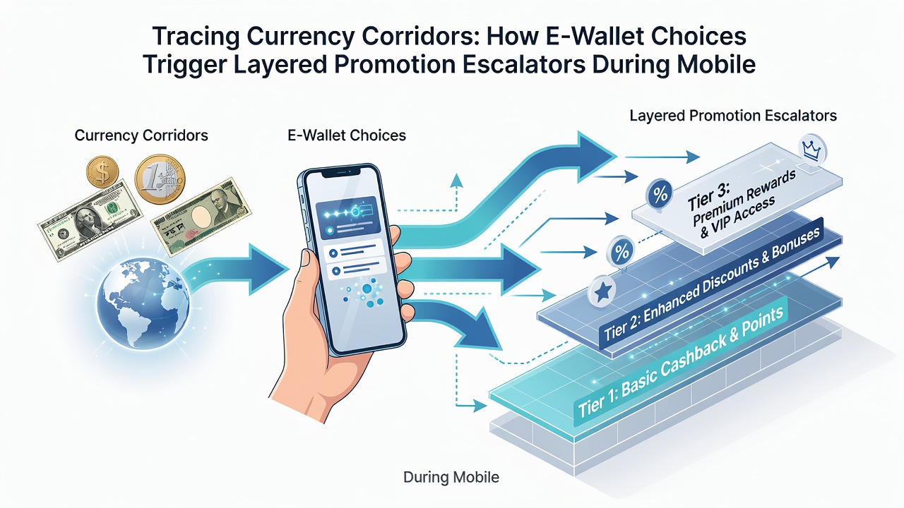 Illustration von gestaffelten Promotion-Ebenen während mobiler Live-Tischspiele mit E-Wallet-Integration